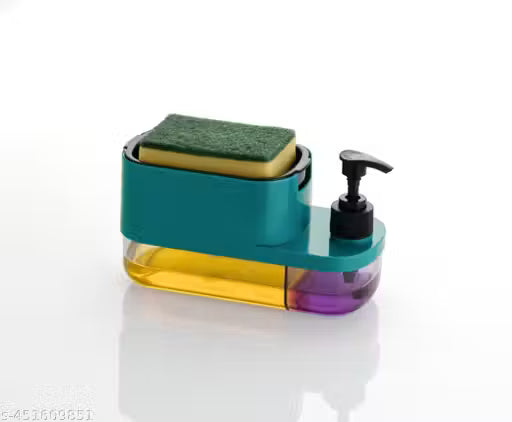 Kitchen Cleaning Combo – 3-in-1 Soap Dispenser + Soap Dispensing Palm Brush | Complete Sink Cleaning Kit