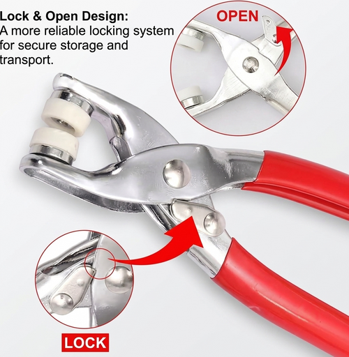 100-Set Snap Button Fastener Kit with Pliers | Stainless Steel Press Studs for Clothes, Leather, Bags & DIY Crafts